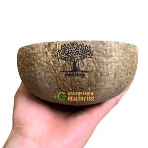 Tazón de cáscara de coco para batido ecológico pulido con cuchara Vajilla de coco real resistente al calor para comidas veganas - Product Image 1