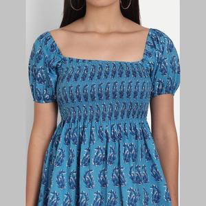 Casual Blue Cotton Half Sleeve <b>Top</b> Embroidered Vintage Design Sizes XL Spring Autumn Season Poplin <b>Linen</b> Knitted Rayon Viscose - Product Image 5