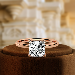 Anillo de Compromiso de Oro Amarillo de 14k con Diamante Cultivado en Laboratorio, Corte Princesa de 1CT, Certificado IGI, Regalo de Aniversario - Product Image 3