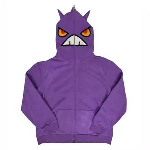 Sudadera con capucha 100% de algodón con cremallera completa para hombre, logotipos y colores personalizados, bordado de rizo francés, transpirable, recortada lisa - Product Image 2