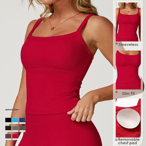 เสื้อกล้ามผู้หญิงผ้าแคนวาส 100% คอตตอน ทรงเข้ารูป ระบายอากาศ แห้งเร็ว เหมาะสำหรับออกกำลังกาย ทุกฤดู ขายส่ง - Product Image 2