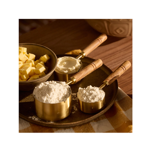Finest Quality Brass <b>Measuring</b> <b>Spoon</b> Kitchen <b>Measuring</b> Baking Tools with Mango Wood Handle Wholesale Supplier - Product Image 1