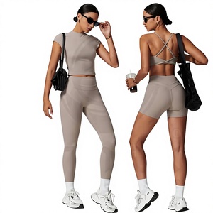 Ensemble de vêtements de sport pour femmes, vêtements de yoga, vêtements de sport extensibles à séchage rapide, vêtements de sport pour la salle de sport, vêtements de sport pour femmes, services OEM - Product Image 1