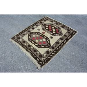 Classique marron Beige Vintage tapis turc 3.7X4.8 pieds Patchwork Design laine matériel Latex support pour salon chambre d'adolescent - Product Image 3