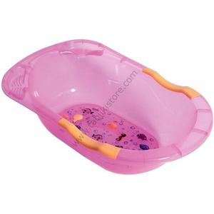 Sema Baby vasca da bagno fantasia trasparente con scarico-rosa