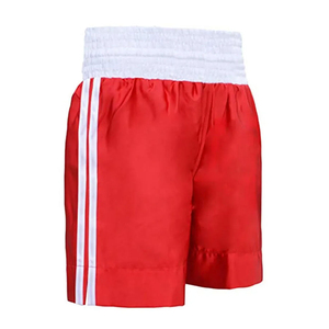 กางเกงมวย MMA สีแดงสำหรับผู้ชายกางเกงมวยผ้านิ่มแห้งเร็วทนทานวัสดุยืดหยุ่นใช้ฝึกฝนฟิตเนสแบบไทย - Product Image 3