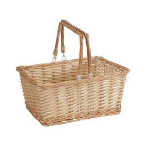 Panier de marché tissé essentiel de ménage de vente chaude, panier en bambou de rotin avec poignées, classique, attrayant, léger - Product Image 1