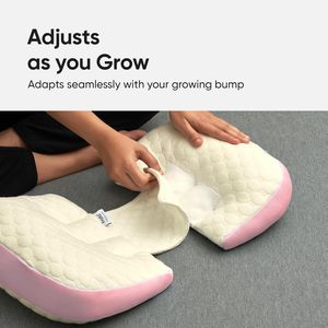 Almohada de Maternidad en Forma de U, Ligera, Portátil y Ajustable, de Algodón, Relleno de Poliéster/Algodón, Diseño Minimalista, Patrón Sólido - Product Image 6