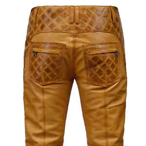 Hot Selling Anti-wrinkle, <b>Man</b> <b>Trouser</b>, Plain Dyed Blank Pu Leather Pants New Fashion High <b>Waisted</b> Wide Leg Leather Pant - Product Image 6