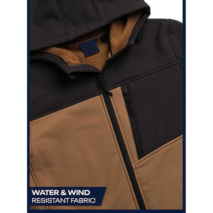 Men's Winter <b>Waterproof</b> Denim Zipper Closure Softshell <b>Jacket</b> OEM Service Eco-Friendly Vintage Stand Collar Front Logo - Product Image 4