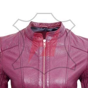 Veste en cuir coupe-vent de haute qualité pour femmes pour la saison automne-hiver en cuir d'agneau respirant Veste en cuir pour femmes - Product Image 4