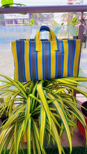 Indian Recycled <b>Nylon</b> Striped Woven <b>Bags</b> Manufactured in India Eco-friendly Multicolor Market <b>Bags</b> and Pouches Made in India. - Product Image 3
