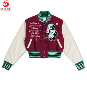 แจ็กเก็ตหนัง2023ยาวแขนยาวสำหรับผู้หญิงแจ็กเก็ตเบสบอลแฟชั่นใหม่ - Product Image 4