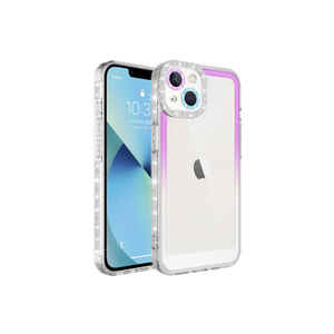 Coque en silicone dégradé scintillant de luxe Netzy pour iPhone 14 Plus, protection antichoc avec placage pour filles - Product Image 1