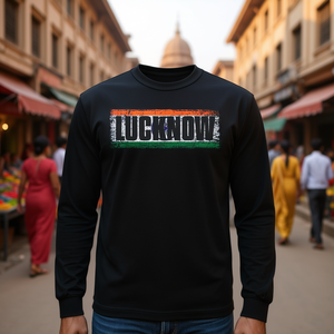 Camiseta de Manga Larga LUCKNOW INDIA con la Bandera India y los Colores del Arcoíris, Camisetas Promocionales - Product Image 3