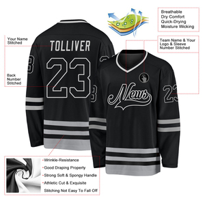 Nuevas Camisetas de Hockey sobre Hielo con Logotipo Personalizado, Manga Larga, Cuello en V, Secado Rápido, Camisetas de Hockey sobre Hielo Transpirables de Alta Calidad - Product Image 2