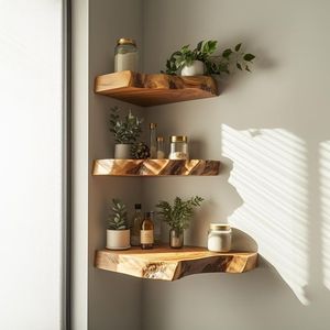 Estante y Repisas de Pared de Madera Pulida Hechas a Mano de Primera Calidad con Forma Personalizada para Decoración del Hogar - Product Image 6