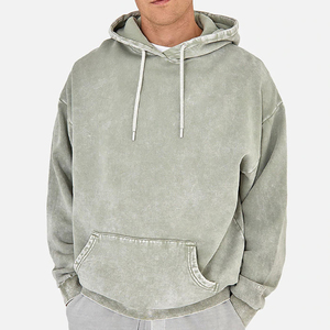 Vente en gros Sweat à capuche 100% Coton à ourlet brut, personnalisé, lavage vintage, brodé et sérigraphié, haute qualité, coupe ample - Product Image 3