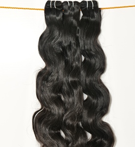 100% Naturel Pas Cher Indien Temple Extensions De Cheveux Humains Jeune Vierge Bundles Noir Couleur Cuticule Lâche Vague Profonde Super Vague - Product Image 3