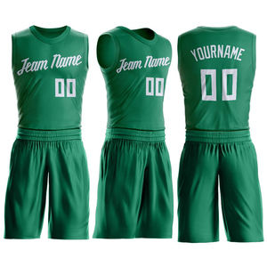 Uniforme de basket-ball pour hommes adultes couleur vert foncé ensemble de maillot de basket-ball en polyester avec logo de taille personnalisée - Product Image 3