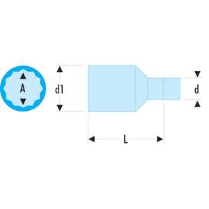 Douilles isolées Facom série VSE 1 000 volts à 12 points 3/8'' pour circuits intégrés - Product Image 2