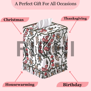 กล่องใส่กระดาษทิชชูแบบมีระบายสีชมพูปะการัง ทำมือโดย Ridhi ดีไซน์คลาสสิก เป็นมิตรกับสิ่งแวดล้อม ทนทาน ลายพิมพ์บล็อก สวยงาม ใช้เป็นที่ใส่ผ้าเช็ดปากได้ - Product Image 6