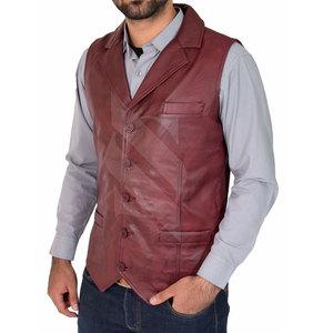 Chaleco de Cuero Genuino para Hombre SMITHY SPORTS, Diseño Personalizado, Duradero, Invernal, de la Mejor Calidad, Transpirable, Cuello en V, Casual - Product Image 1
