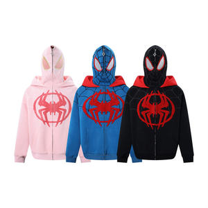 Tùy Chỉnh Quá Khổ Nặng Dây Kéo Áo Spiderman Khăn Thêu Dây Kéo Áo Đầy Đủ Mặt Zip up Đôi Mui Xe Hoodies Cho Nam Giới - Product Image 6