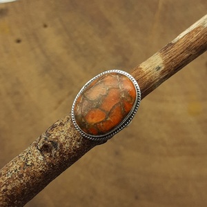 แหวนเงินแท้925สีเงินออกแบบได้ตามต้องการพร้อมแผงพลอยเทอร์ควอยซ์สีส้มทองแดงสำหรับงานแต่งงานและงานเลี้ยง - Product Image 6