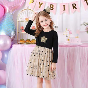 ชุดเดรสเจ้าหญิงลายดาวสำหรับเด็กผู้หญิง ผ้าโพลีเอสเตอร์ชีฟอง กระโปรงบัลเลต์ คอปกปีเตอร์แพน ประดับเลื่อม สำหรับวันเกิด ผลิตตามแบบ ODM สำหรับเด็กอายุ 1-14 ปี - Product Image 3