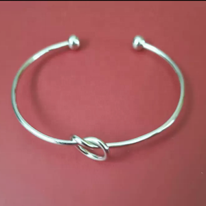 Gelang pembukaan Minimal baja tahan karat gelang manset kawat simpul putar untuk wanita perhiasan modis mendukung DIY - Product Image 2