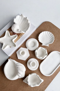 Plateau de rangement en béton blanc fait main moderne pour une utilisation décorative et l'organisation de petits objets, fabriqué au Vietnam - Product Image 4