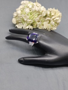 แหวนทองเหลืองชุบโรเดียมประดับเพชรซิคอน รุ่นคลาสสิค รหัสสินค้า-5968 E - Product Image 6