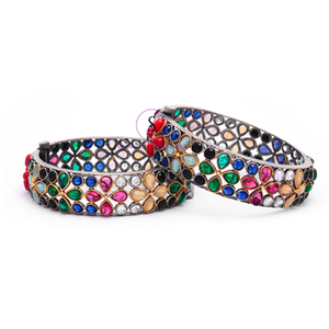 Nueva llegada 2025 Material de piedra de diseñador Kada brazaletes con trabajo de piedra pequeña para mujer y niñas en fiesta de boda, Hldi - Product Image 4