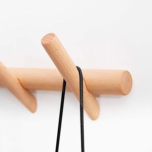 Wood Coat Hooks Wall Mounted Hat <b>Rack</b> Tower Hanger Wall Hooks Decorative Hanger With Pegs for Bedroom Bathroom & Kitchen Office - Product Image 3