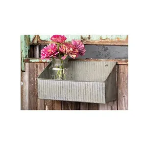 旧货多汁花盆金属花盆镀锌自然图案球童厨房窗台花园