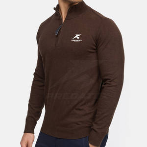 Suéter suave y cómodo de mezcla de algodón con cremallera de cuarto, uso diario transpirable informal con cuello levantado para invierno - Product Image 5