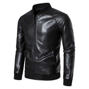 Chaqueta de moto de cuero PU de alta calidad estilo informal de invierno con cuello levantado impermeable y resistente al viento - Product Image 4