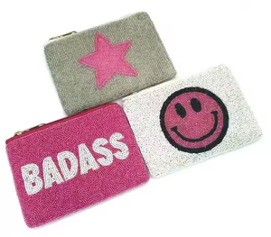 กระเป๋าใส่เหรียญแฮนด์เมดสำหรับผู้หญิงและเด็กผู้หญิงปักลายขนาดกะทัดรัดสีงานหัตถกรรม MD - Product Image 1