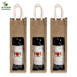 Bolsas de yute natural reutilizables para una sola botella, personalizadas para tiendas, mercados y centros comerciales - Product Image 5