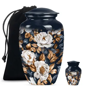 Urnes funéraires pour cendres de fleurs blanches, urne florale pour femme adulte - Product Image 3