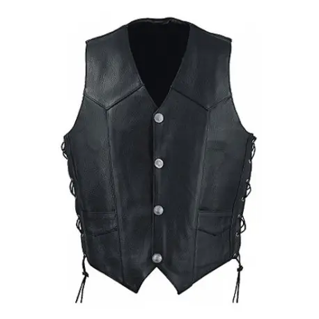 Motorfiets Lederen Vest Heren En Dames Revers Schuine Rits Taille Trekkoord Rode Koe Huid Vesten Mannen Koe Leder Biker