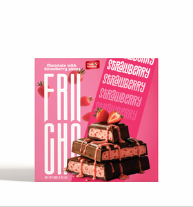 Barra de Chocolate Cuadrada Premium FRUCHO Rellena de Fruta Sólida - Product Image 1