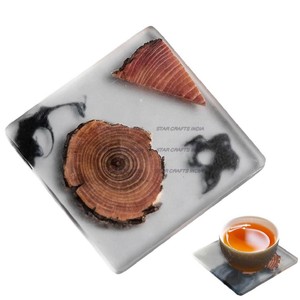 Nouveau style de sous-verres de bonne qualité en bois et résine résine résine époxy meilleur sous-verre pour le bureau et la maison de SCI - Product Image 3