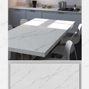 Cắt-to-kích thước calacatta <span class=keywords><strong>Quartz</strong></span> đá slab Trắng Nhân Tạo calacatta thạch anh Bàn - Product Image 2