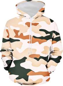 OEM logotipo personalizado de alta calidad con estilo Streetwear de los hombres de invierno sudaderas con capucha de camuflaje de talla grande esencial gran oferta - Product Image 5