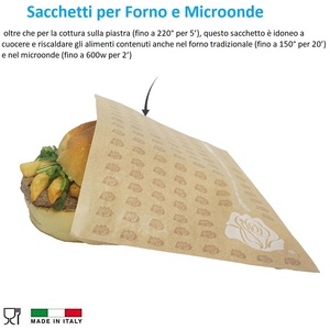 Sacchetti di carta marrone 100 da forno 16x20 Cm-per panini cibo fritto kebab da asporto - Product Image 2
