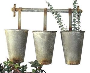 Contenedor de maceta de acero galvanizado de aspecto antiguo auténtico para diseño floral inspirado en la granja y almacenamiento de plantas - Product Image 3