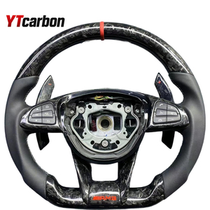 Volant en cuir et fibre de carbone YTcarbon pour W205, compatible avec les modèles W212, W463, W222, C180, C200, <span class=keywords><strong>C250</strong></span>, C300, C43/C63 AMG - Product Image 4