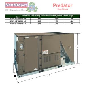 ระบบฉีดลมคู่ - ด้านล่าง, MXPDA-007, 78000BTU, 6.5 ถึง - Product Image 3